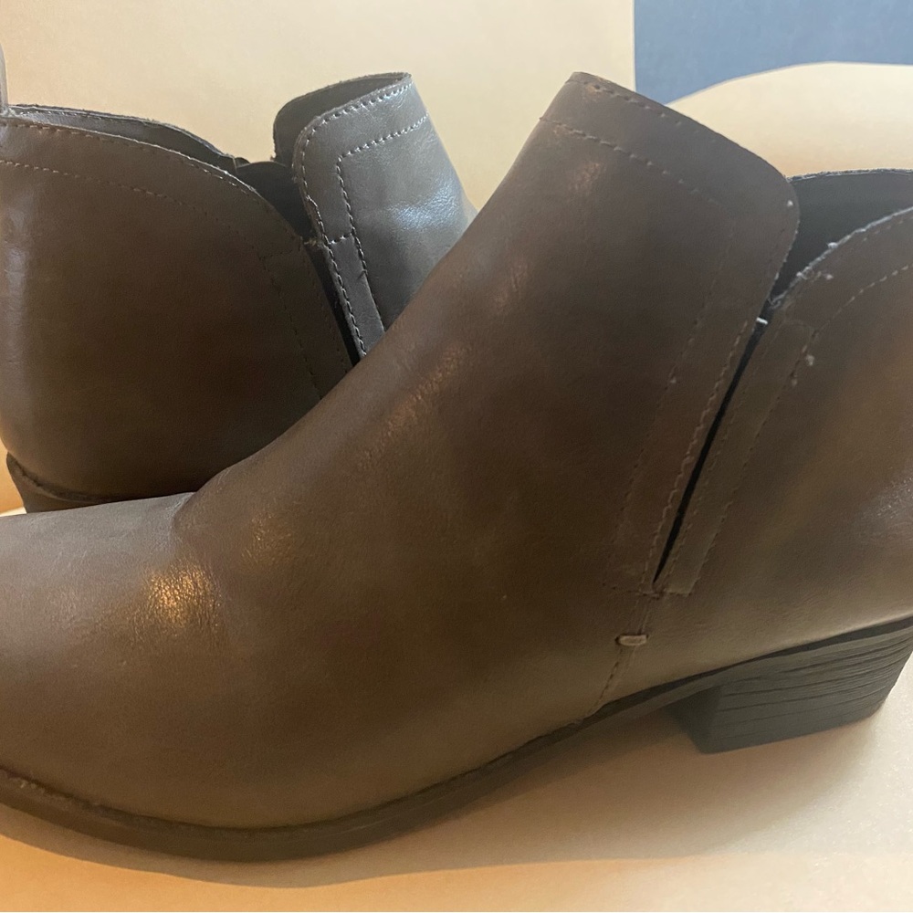 American Rag Gray Ankle Boots with Elastic Panels